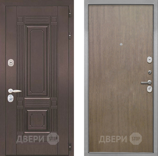 Входная металлическая Дверь Интекрон (INTECRON) Италия Гладкая шпон Венге коричневый в Дмитрове