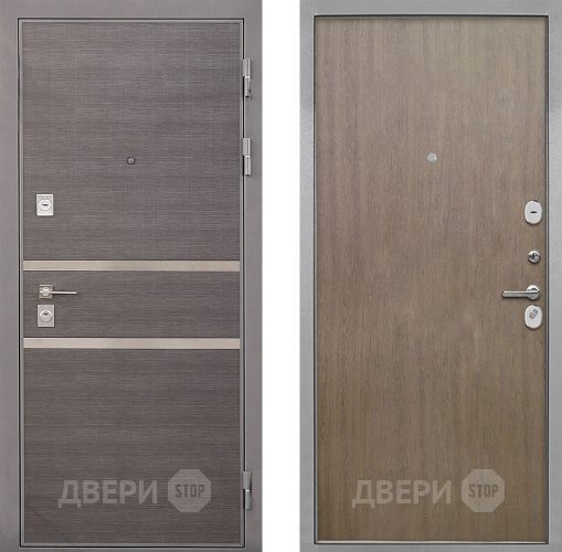 Входная металлическая Дверь Интекрон (INTECRON) Неаполь Гладкая шпон Венге коричневый в Дмитрове