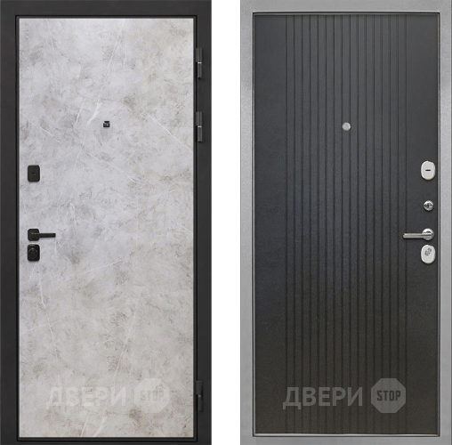 Дверь Интекрон (INTECRON) Профит Black Мрамор Светлый ФЛ-295 Лофт черный в Дмитрове