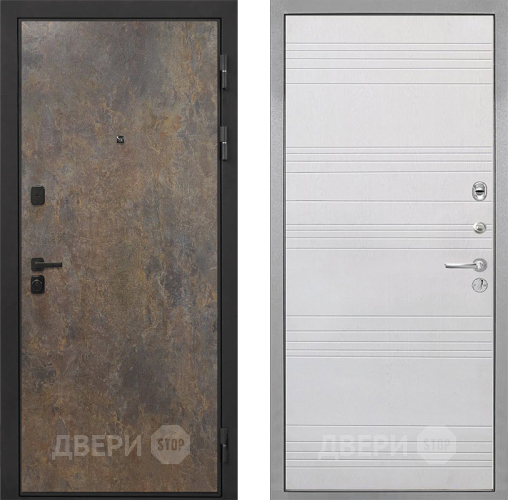 Входная металлическая Дверь Интекрон (INTECRON) Профит Black Гранж ФЛ-316 Белый ясень в Дмитрове