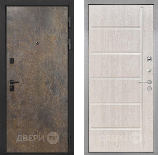 Входная металлическая Дверь Интекрон (INTECRON) Профит Black Гранж ФЛ-102 Сосна белая в Дмитрове