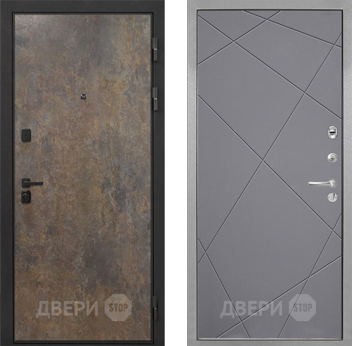 Дверь Интекрон (INTECRON) Профит Black Гранж Лучи-М Графит софт в Дмитрове