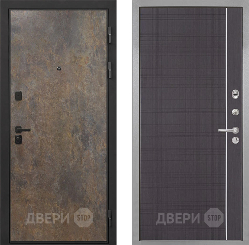 Входная металлическая Дверь Интекрон (INTECRON) Профит Black Гранж В-07 с молдингом Венге в Дмитрове