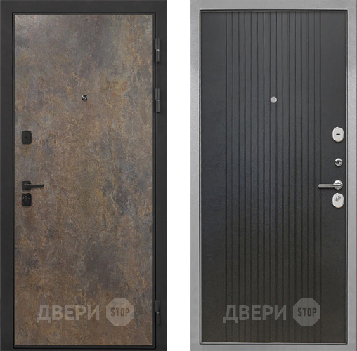 Входная металлическая Дверь Интекрон (INTECRON) Профит Black Гранж ФЛ-295 Лофт черный в Дмитрове