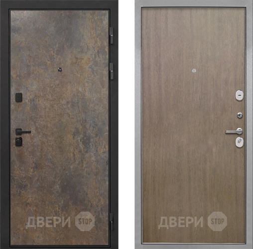 Входная металлическая Дверь Интекрон (INTECRON) Профит Black Гранж Гладкая шпон Венге коричневый в Дмитрове