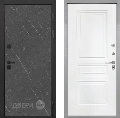 Входная металлическая Дверь Интекрон (INTECRON) Профит Black Гранит Лава Оникс ФЛ-243 Белый матовый в Дмитрове