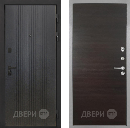 Входная металлическая Дверь Интекрон (INTECRON) Профит Black ФЛ-295 Гладкая Эковенге поперечный в Дмитрове