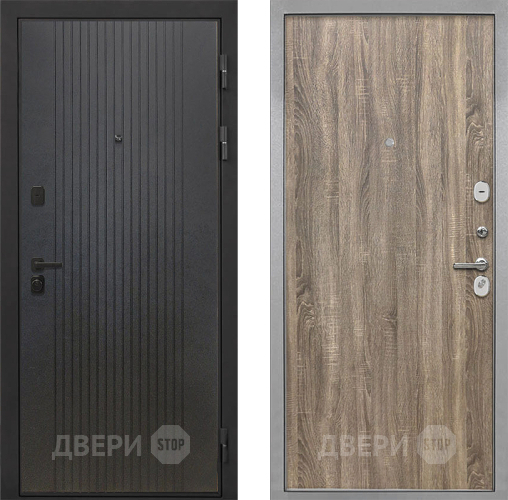 Входная металлическая Дверь Интекрон (INTECRON) Профит Black ФЛ-295 Гладкая Дуб турин в Дмитрове