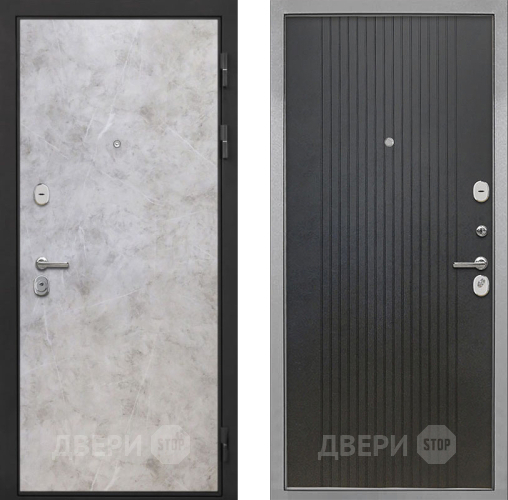 Входная металлическая Дверь Интекрон (INTECRON) Гектор Мрамор Светлый ФЛ-295 Лофт черный в Дмитрове