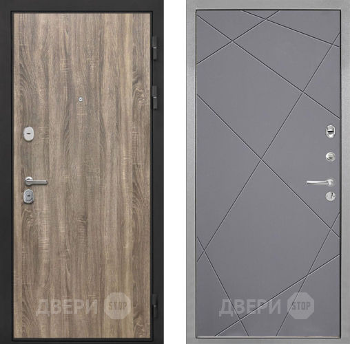 Входная металлическая Дверь Интекрон (INTECRON) Гектор Дуб Турин Лучи-М Графит софт в Дмитрове
