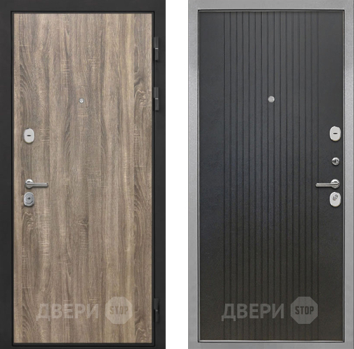 Входная металлическая Дверь Интекрон (INTECRON) Гектор Дуб Турин ФЛ-295 Лофт черный в Дмитрове