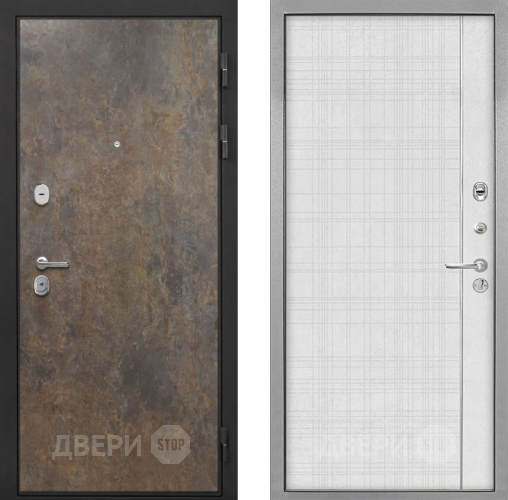 Входная металлическая Дверь Интекрон (INTECRON) Гектор Гранж В-07 с молдингом Лофт белый в Дмитрове