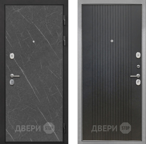 Входная металлическая Дверь Интекрон (INTECRON) Гектор Гранит Лава Оникс ФЛ-295 Лофт черный в Дмитрове