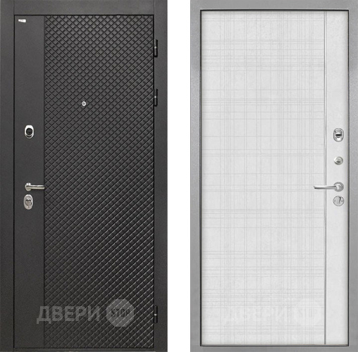 Входная металлическая Дверь Интекрон (INTECRON) Олимпия Black 4К В-07 с молдингом Лофт белый в Дмитрове