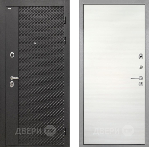 Входная металлическая Дверь Интекрон (INTECRON) Олимпия Black 4К Гладкая Дуб сильвер поперечный в Дмитрове