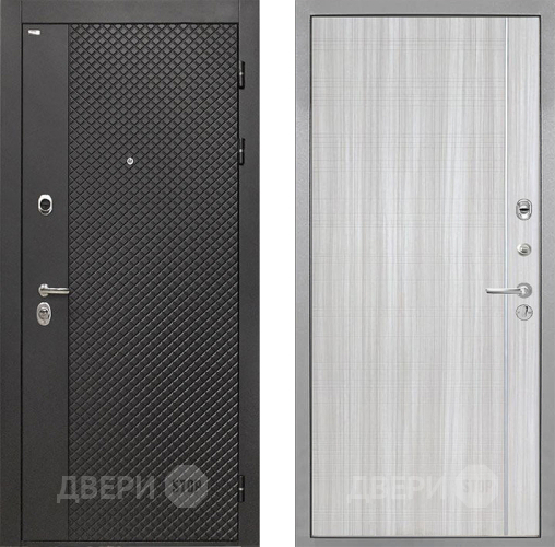 Входная металлическая Дверь Интекрон (INTECRON) Олимпия Black 4К В-07 с молдингом Сандал белый в Дмитрове