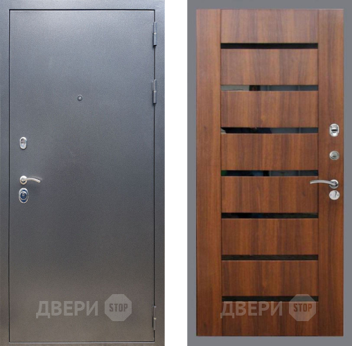 Входная металлическая Дверь Рекс (REX) 11 СБ-14 стекло черное Орех бренди в Дмитрове