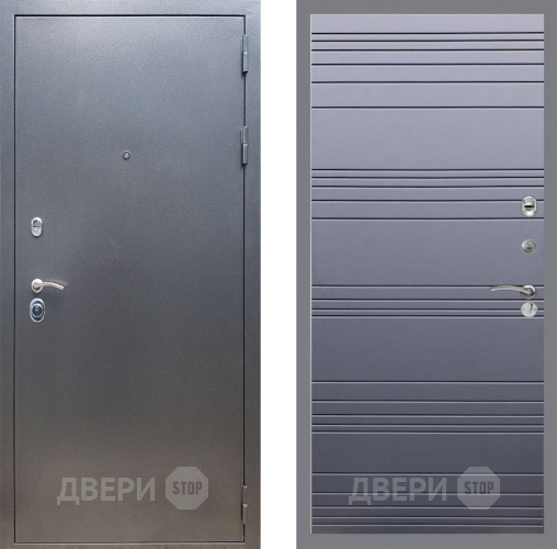 Входная металлическая Дверь Рекс (REX) 11 Line Силк титан в Дмитрове