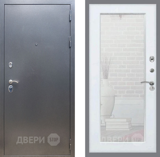 Входная металлическая Дверь Рекс (REX) 11 Зеркало Пастораль Белый ясень в Дмитрове