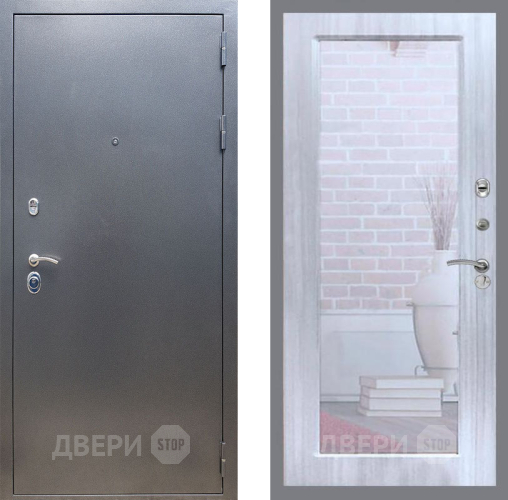 Входная металлическая Дверь Рекс (REX) 11 Зеркало Пастораль Сандал белый в Дмитрове