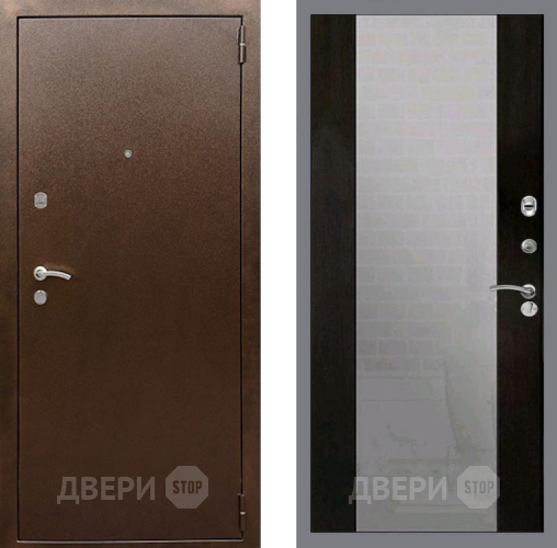 Входная металлическая Дверь Рекс (REX) 1А Медный Антик СБ-16 Зеркало Венге в Дмитрове