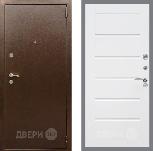 Дверь Рекс (REX) 1А Медный Антик Сити Белый ясень в Дмитрове