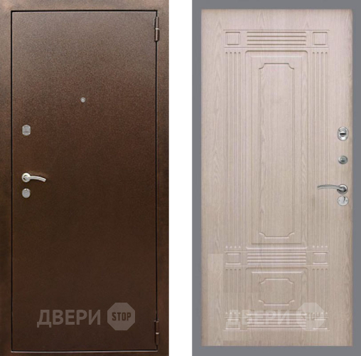 Входная металлическая Дверь Рекс (REX) 1А Медный Антик FL-2 Беленый дуб в Дмитрове