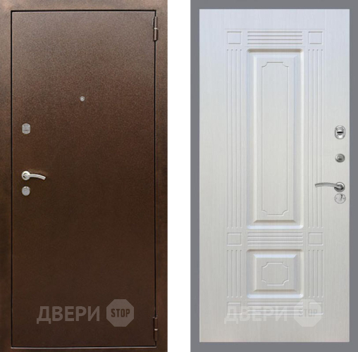 Входная металлическая Дверь Рекс (REX) 1А Медный Антик FL-2 Лиственница беж в Дмитрове