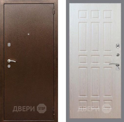 Входная металлическая Дверь Рекс (REX) 1А Медный Антик FL-33 Беленый дуб в Дмитрове