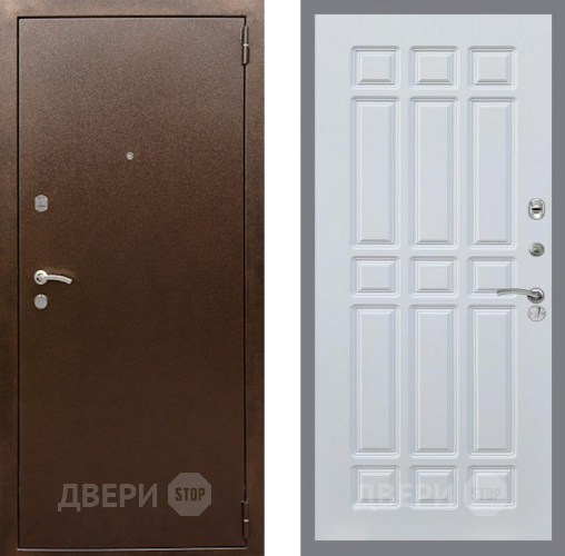 Дверь Рекс (REX) 1А Медный Антик FL-33 Белый ясень в Дмитрове