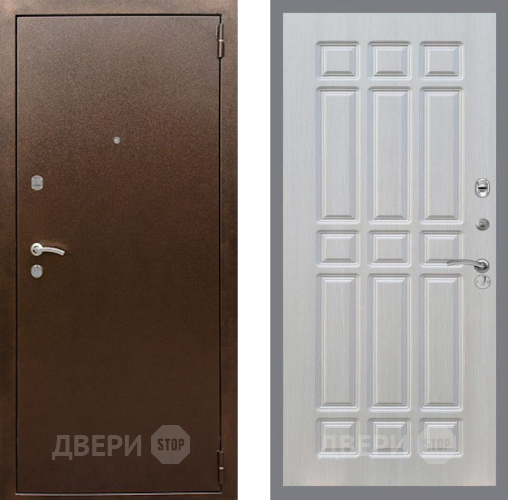 Входная металлическая Дверь Рекс (REX) 1А Медный Антик FL-33 Лиственница беж в Дмитрове