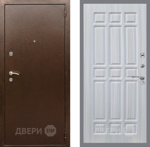 Входная металлическая Дверь Рекс (REX) 1А Медный Антик FL-33 Сандал белый в Дмитрове