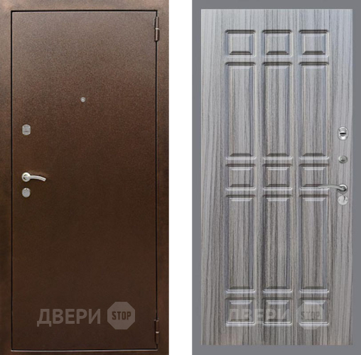 Входная металлическая Дверь Рекс (REX) 1А Медный Антик FL-33 Сандал грей в Дмитрове