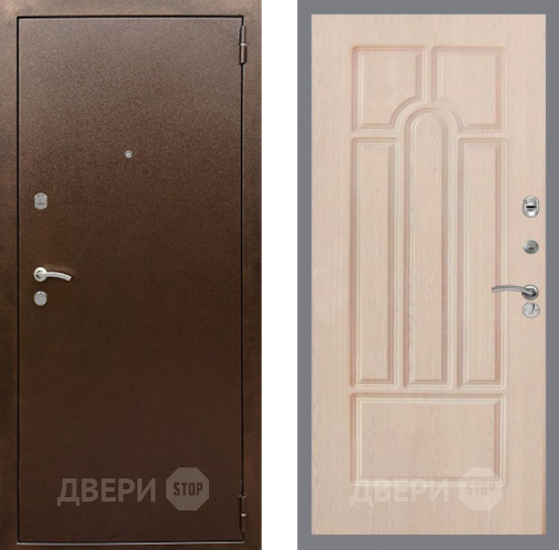 Входная металлическая Дверь Рекс (REX) 1А Медный Антик FL-58 Беленый дуб в Дмитрове