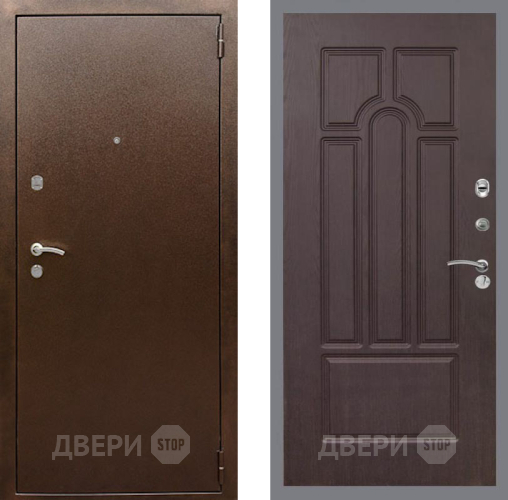 Входная металлическая Дверь Рекс (REX) 1А Медный Антик FL-58 Венге в Дмитрове