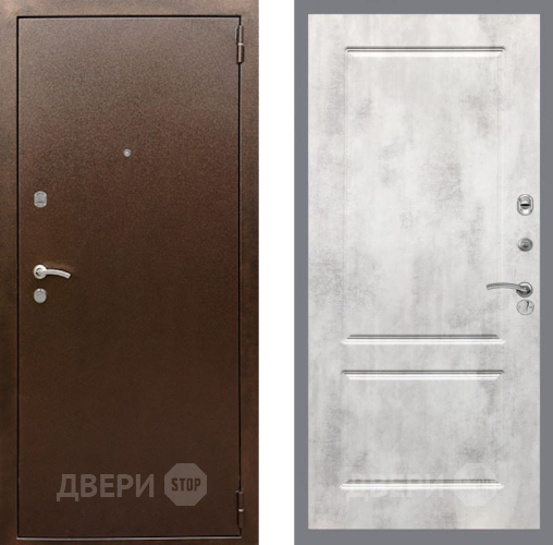 Входная металлическая Дверь Рекс (REX) 1А Медный Антик FL-117 Бетон светлый в Дмитрове