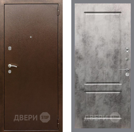 Дверь Рекс (REX) 1А Медный Антик FL-117 Бетон темный в Дмитрове