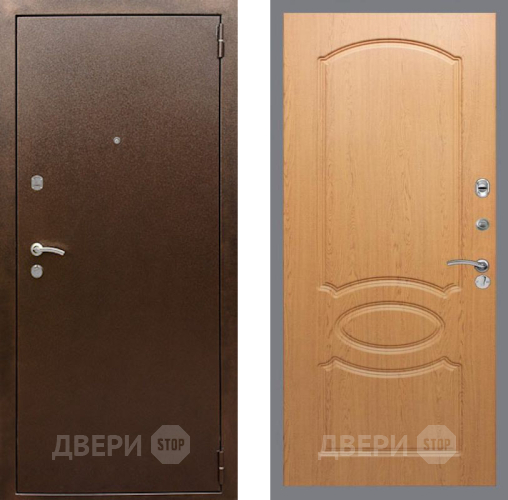 Входная металлическая Дверь Рекс (REX) 1А Медный Антик FL-128 Дуб в Дмитрове