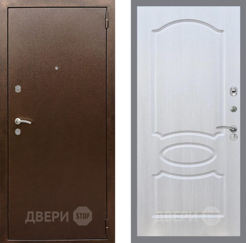Входная металлическая Дверь Рекс (REX) 1А Медный Антик FL-128 Лиственница беж в Дмитрове