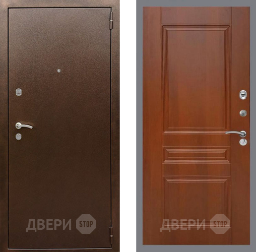 Входная металлическая Дверь Рекс (REX) 1А Медный Антик FL-243 Итальянский орех в Дмитрове
