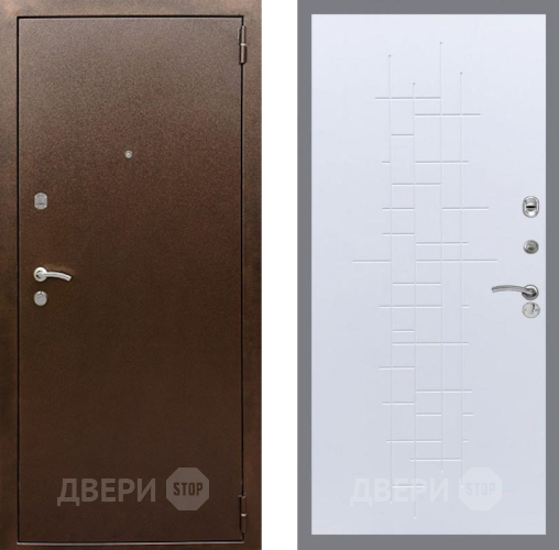 Входная металлическая Дверь Рекс (REX) 1А Медный Антик FL-289 Белый ясень в Дмитрове