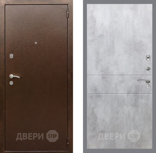 Входная металлическая Дверь Рекс (REX) 1А Медный Антик FL-290 Бетон светлый в Дмитрове