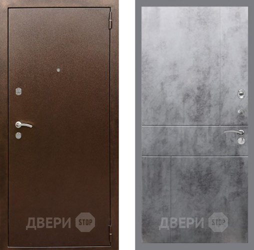 Входная металлическая Дверь Рекс (REX) 1А Медный Антик FL-290 Бетон темный в Дмитрове