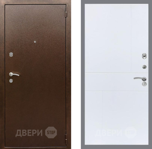 Входная металлическая Дверь Рекс (REX) 1А Медный Антик FL-290 Силк Сноу в Дмитрове