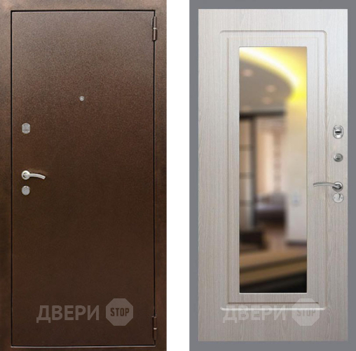Входная металлическая Дверь Рекс (REX) 1А Медный Антик FLZ-120 Беленый дуб в Дмитрове
