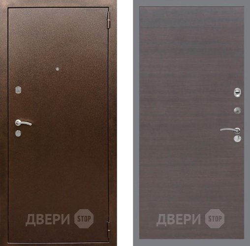 Входная металлическая Дверь Рекс (REX) 1А Медный Антик GL венге поперечный в Дмитрове