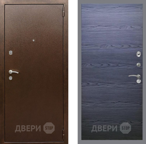 Дверь Рекс (REX) 1А Медный Антик GL Дуб тангенальный черный в Дмитрове