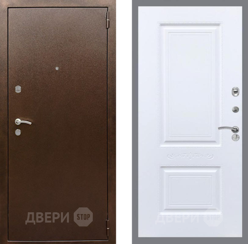 Дверь Рекс (REX) 1А Медный Антик Смальта Силк Сноу в Дмитрове