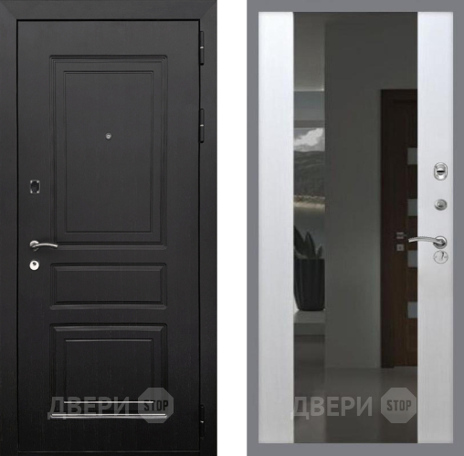 Входная металлическая Дверь Рекс (REX) 6 Венге СБ-16 Зеркало Белый ясень в Дмитрове
