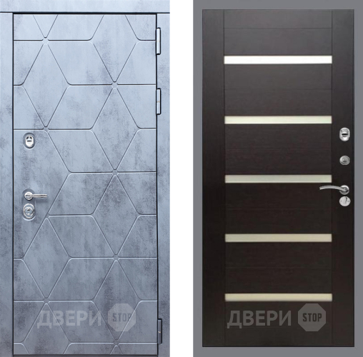 Входная металлическая Дверь Рекс (REX) 28 СБ-14 стекло белое венге поперечный в Дмитрове